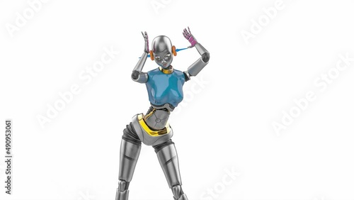 robot cartoon is dancing