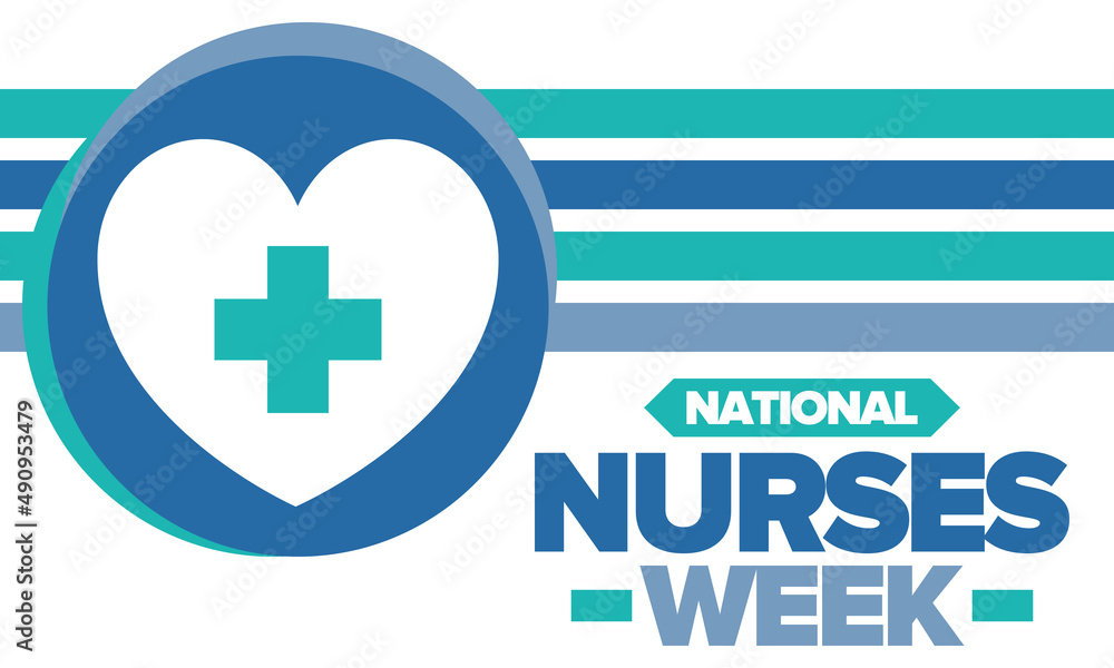Obraz premium National Nurses Week. Medical and health care concept. Fighters against viruses and diseases. Thank you nurses. In honour of the nurses and doctors. Celebrated annual in United States. Vector poster