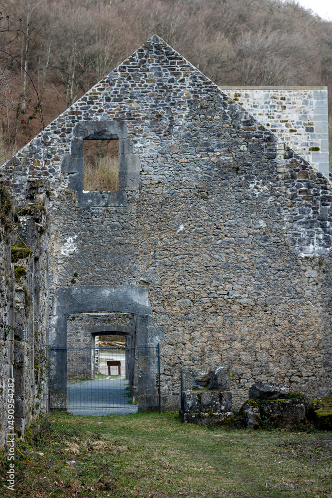 Ancient medieval stone walls in ruins Ancient medieval stone walls in ruins