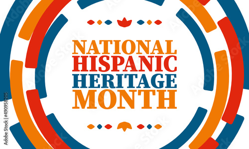 National Hispanic Heritage Month in United States. Celebrate annual in September and October. Latin American and Hispanic ethnicity culture. National fabric vector textures. Traditional festival