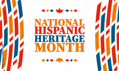 National Hispanic Heritage Month in United States. Celebrate annual in September and October. Latin American and Hispanic ethnicity culture. National fabric vector textures. Traditional festival