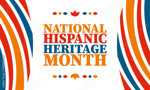 National Hispanic Heritage Month in United States. Celebrate annual in September and October. Latin American and Hispanic ethnicity culture. National fabric vector textures. Traditional festival