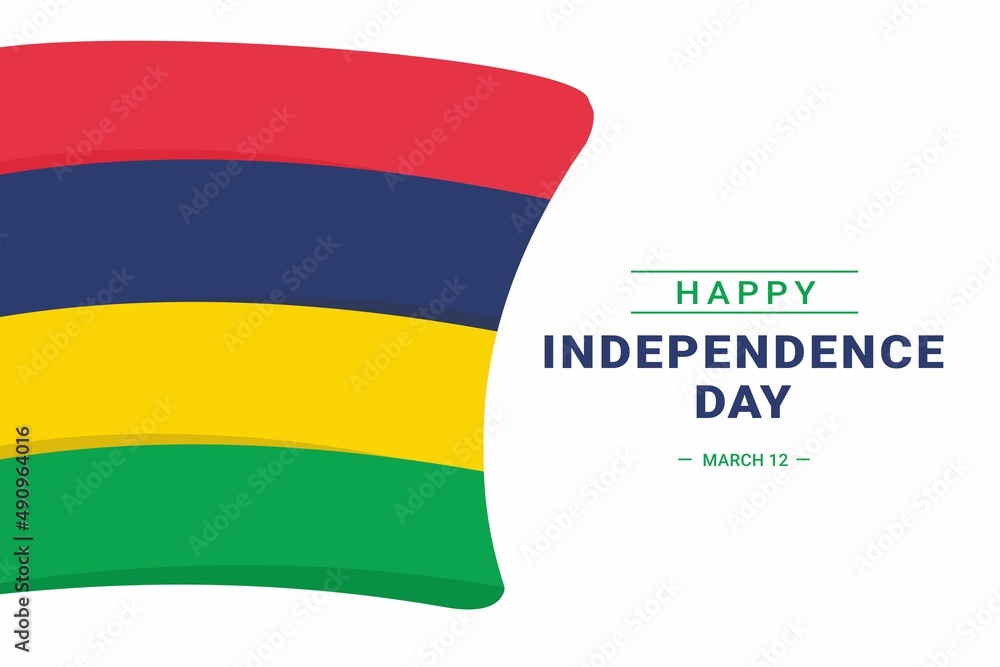 Obraz premium Mauritius Independence Day. Vector Illustration. The illustration is suitable for banners, flyers, stickers, cards, etc. 