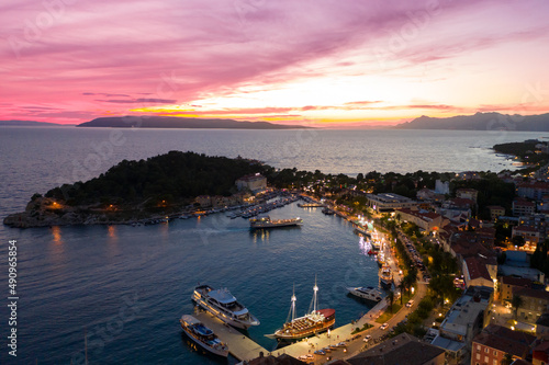 Sunset over the Makarska Riviera  photo