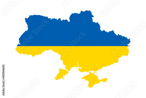 map silhouettes Ukrainian in the colors of national flags. Illustration