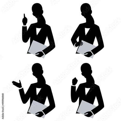 Silhouette of the  businesswoman 
