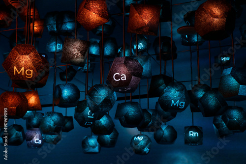 Periodic table of chemical elements, abstract science photo