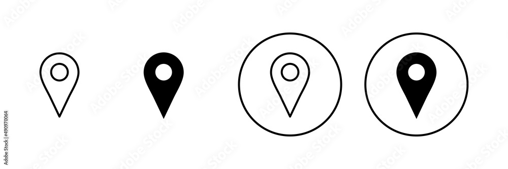 Pin icons set. Location sign and symbol. destination icon. map pin Pin icons set. Location sign and symbol. destination icon. map pin