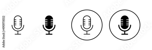 Microphone icons set. karaoke sign and symbol