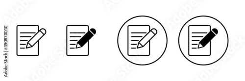 Note icons set. notepad sign and symbol