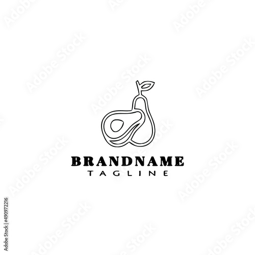 avocado fruit cute logo icon design template vector illustration