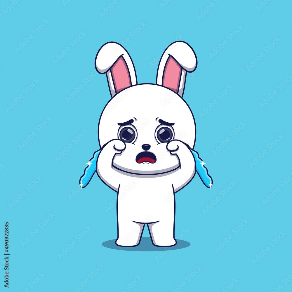 cute rabbit crying with tears cute rabbit crying with tears