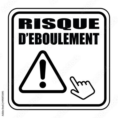 Logo risque d'éboulement.