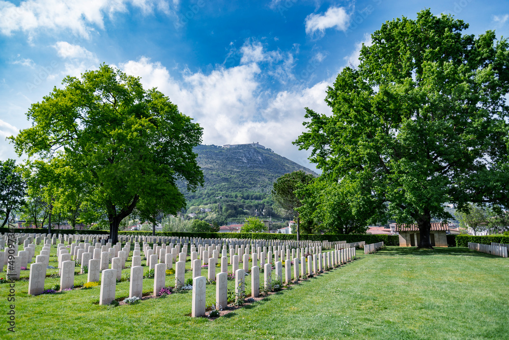 War memorial, Commonwealth Cemetery of Cassino in Italy of the Second World War.