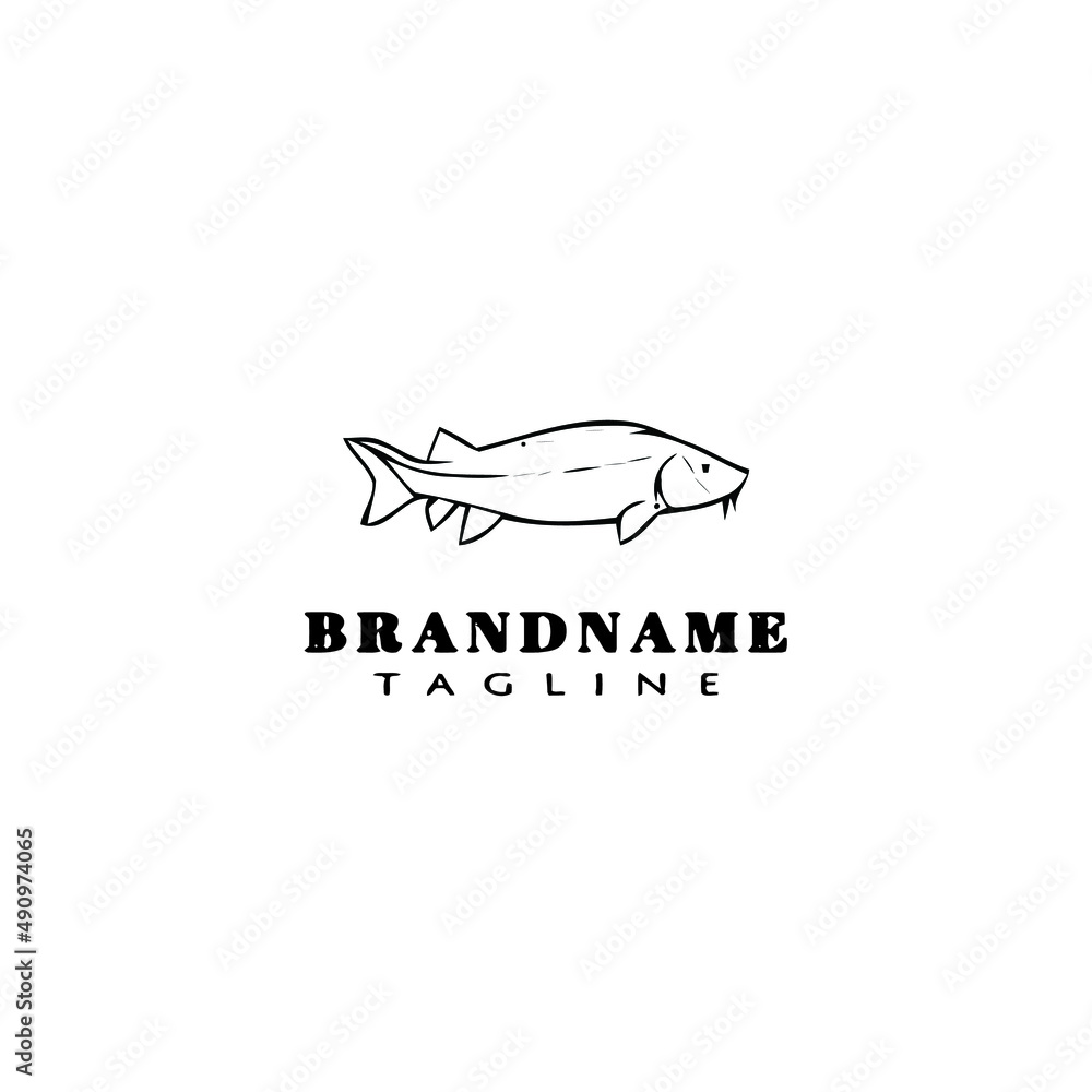 animal fish cartoon logo template icon design black isolated vector illustration animal fish cartoon logo template icon design black isolated vector illustration