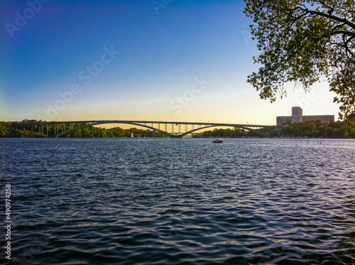 Lidingo bridge in Stockholm, Sweden photo