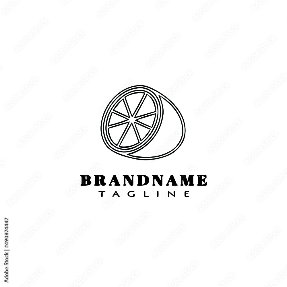 lemon logo icon design template black isolated vector illustration