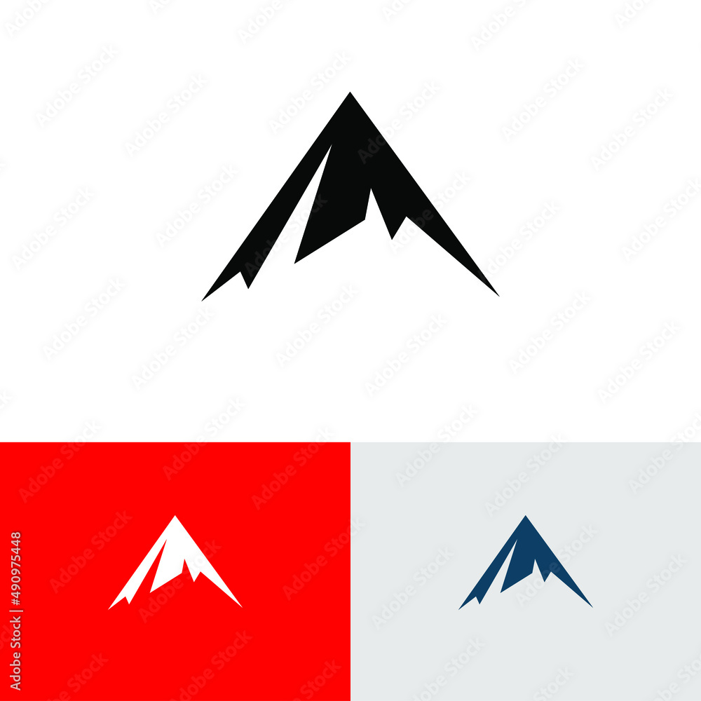 Top adventure landscape logo vector design concept. Travel outdoor hiking logomark illustration. Can representing tourism, explore, wild, nature, sport, climbing, mountain, snow. Top adventure landscape logo vector design concept. Travel outdoor hiking logomark illustration. Can representing tourism, explore, wild, nature, sport, climbing, mountain, snow.