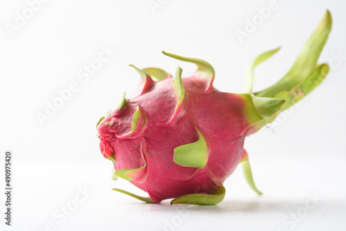 Dragon fruit from local market on white background, Tropical fruit in spring and summer season