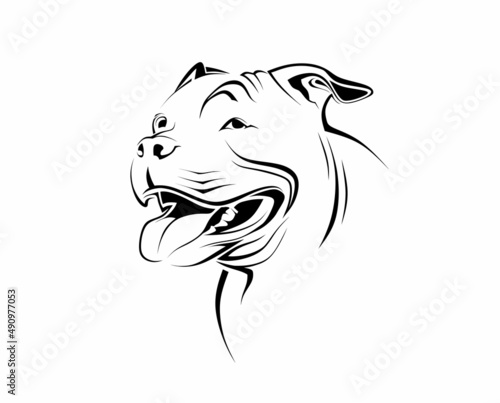 American Pitbull Terrier dog. vector illustration