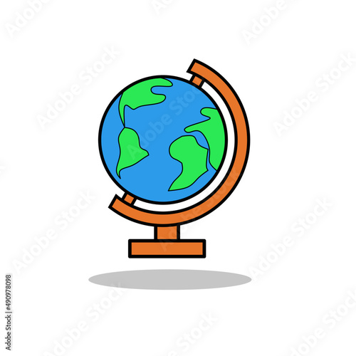 Globe vector with outline