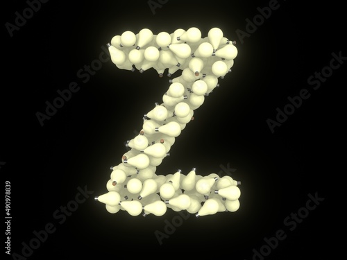 Lightbulb Themed Font Letter Z