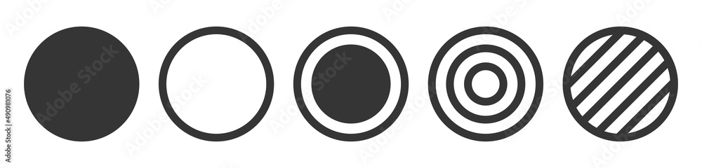 Set of black circle icon. Round symbol vector illustration. Set of black circle icon. Round symbol vector illustration.
