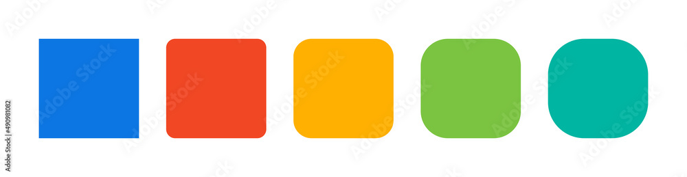 Square and round shape icon in colorful design. Vector illustration Square and round shape icon in colorful design. Vector illustration