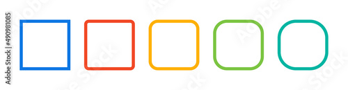 Square shape icon collection in different design.