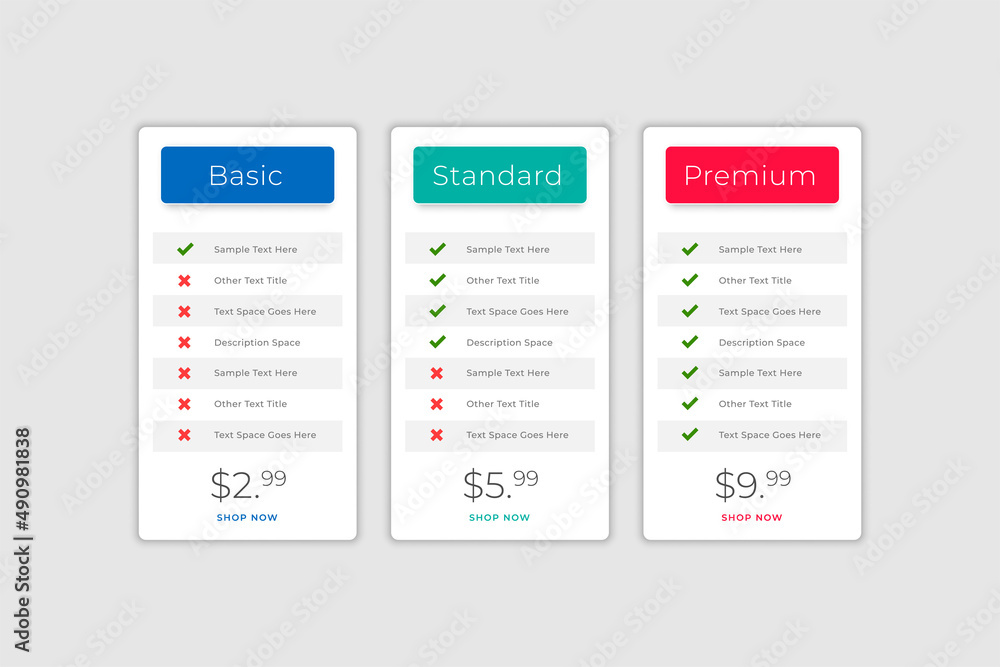 web app pricing comparison table template web app pricing comparison table template