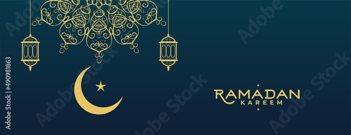 ramadan kareem decorative mandala banner in flat style