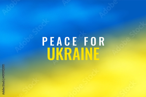 ukraine flag with message peace for ukraine