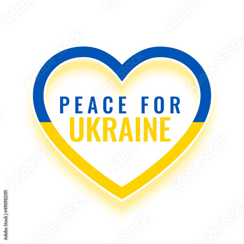 peace for ukraine flag heart message