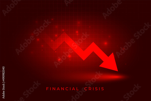 finance stock market downfall red arrow crisis background