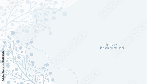 floral leaves on white background