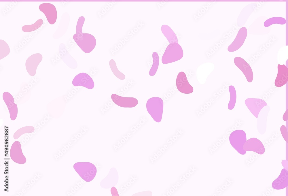 Light Pink vector background with abstract forms.