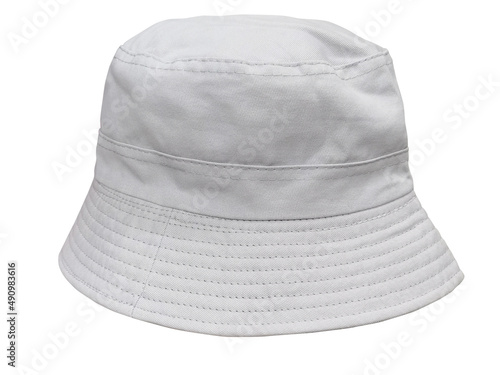 white bucket hat isolated on white