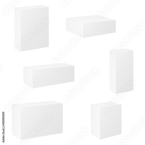 White paper boxes templates for packaging. Vector