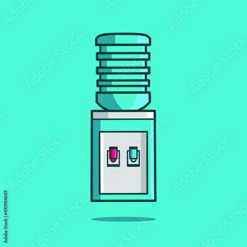 Water dispenser icon flat design vector. Colorful logo with soft background.
