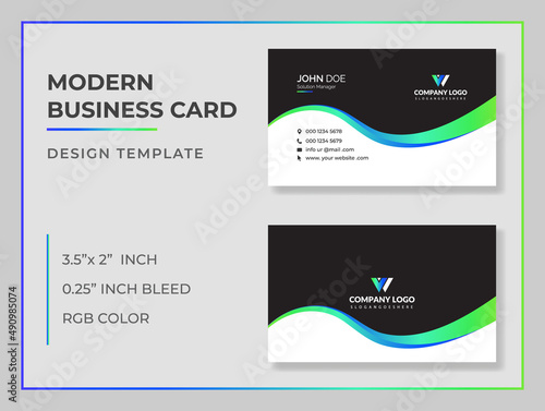 modern abstract clean and simple business card template, Horizontal name card, Stylish stationery design and visiting card, Creative and professional business card design