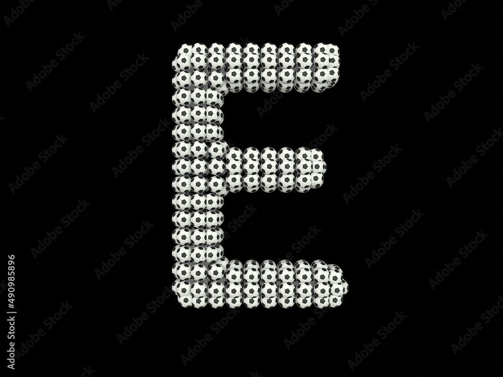 Soccer Football Themed Font Letter E Soccer Football Themed Font Letter E