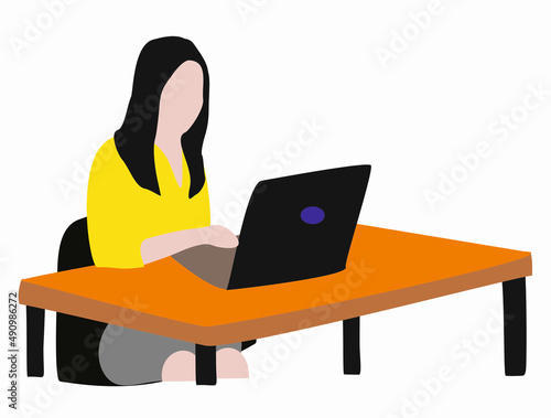 Obraz na płótnie woman working on laptop