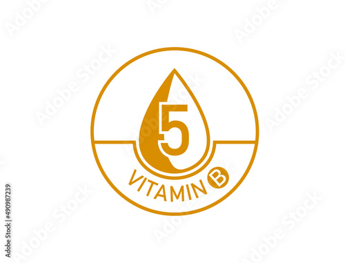vitamin b5 logo, icon, drop vector illustration 