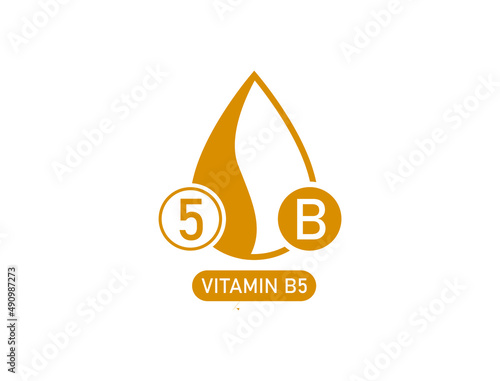 vitamin b5 logo, icon, drop vector illustration 