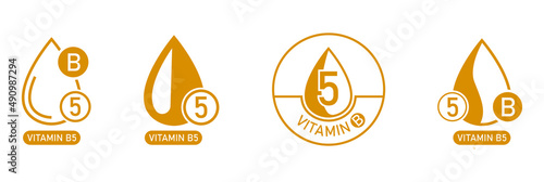 vitamin b5 logo, icon, drop vector illustration 