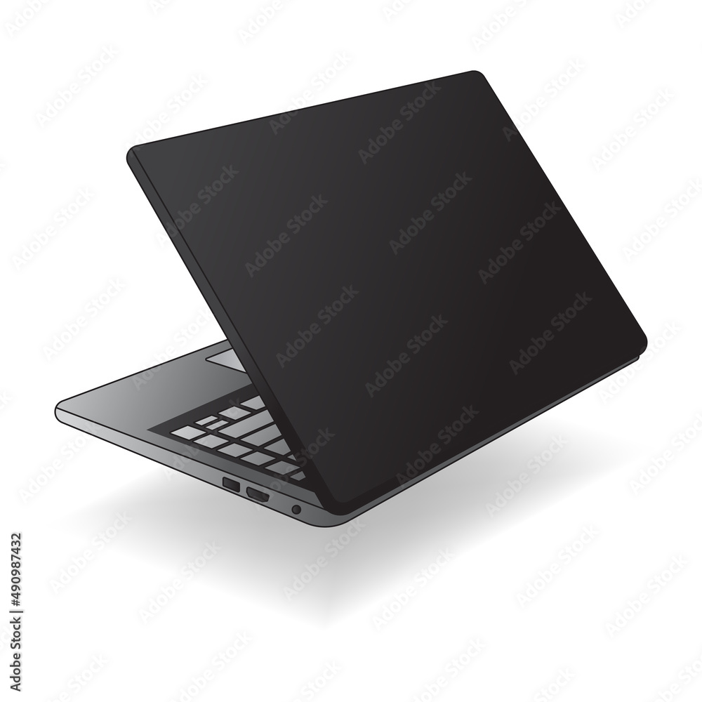 Laptop black color isolated on white background. high detailed. vector illustration. Laptop black color isolated on white background. high detailed. vector illustration.