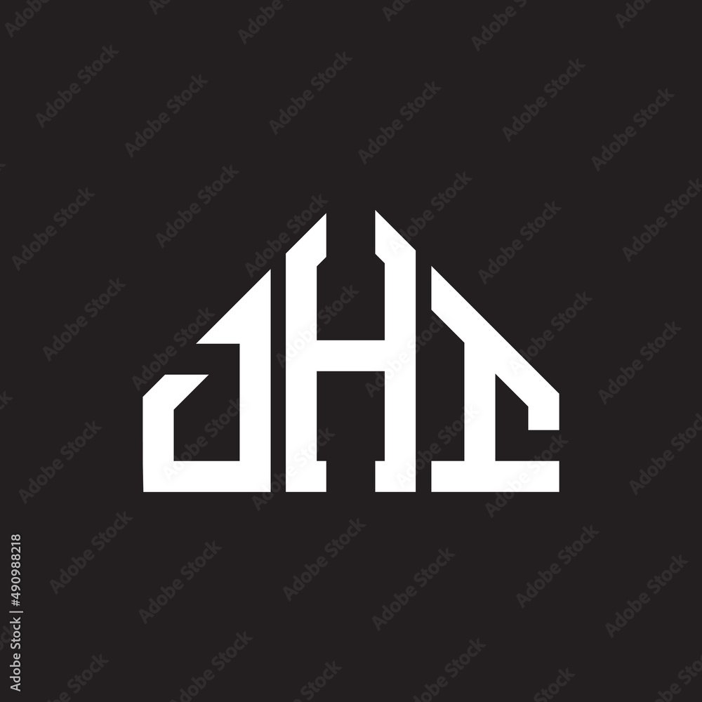 DHI letter logo design on black background. DHI creative initials letter logo concept. DHI letter design. DHI letter logo design on black background. DHI creative initials letter logo concept. DHI letter design.