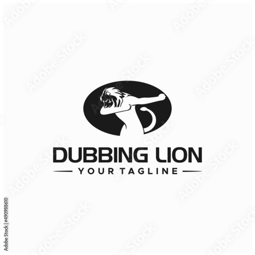 Lion Dubbing Logo Sign Design