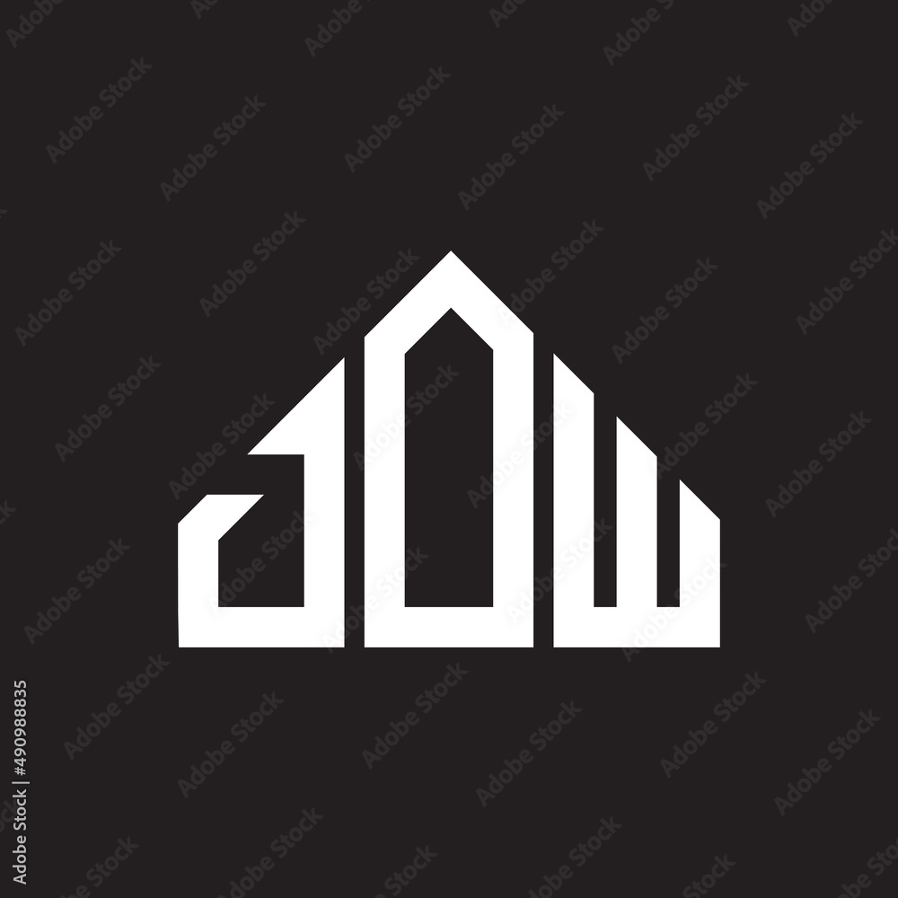 DOW letter logo design on black background. DOW creative initials letter logo concept. DOW letter design.