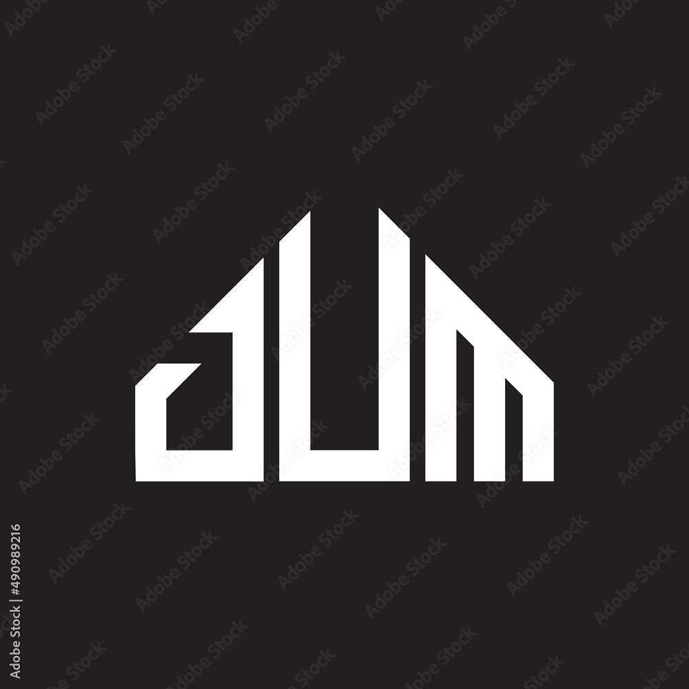 DUM letter logo design on black background. DUM creative initials letter logo concept. DUM letter design.